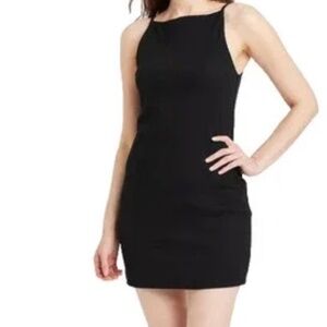 NWT A New Day Women's Knit Ballerina Mini Dress in Black, SZ 2X